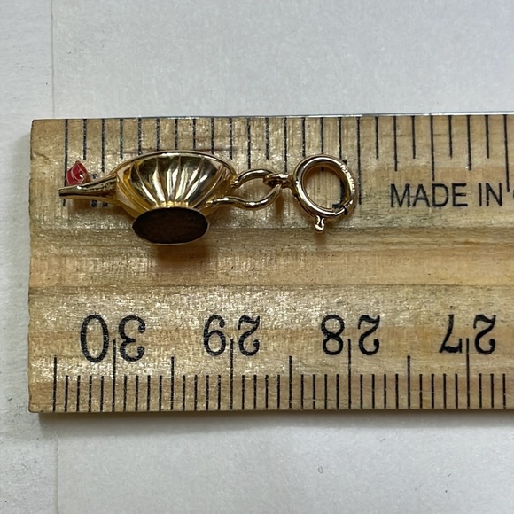 14K Yellow Gold + Enamel Oil Lamp Charm - Picture 7 of 8